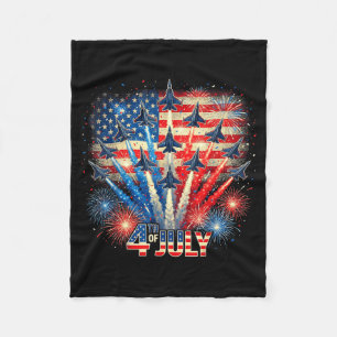 Patriottische usa vlag gevechtsvliegtuigen grappig fleece deken