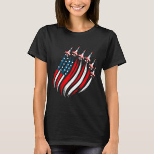 Patriottische Usa Vlag Gevechtsvliegtuigen Jongens T-shirt