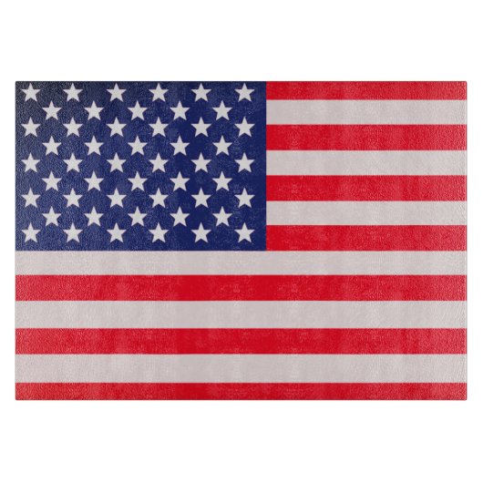 Patriottische USA Vlag Glas Snijplank – Amerika (Voorkant)