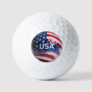 Patriottische USA-vlag golfbal Macro | Amerikaanse Golfballen