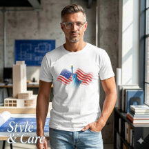 Patriottische USA-vlag grafische tee in vette Amer