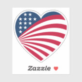 Patriottische USA-vlag Hart  Sticker (Vel)