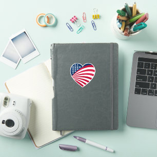 Patriottische USA-vlag Hart Sticker