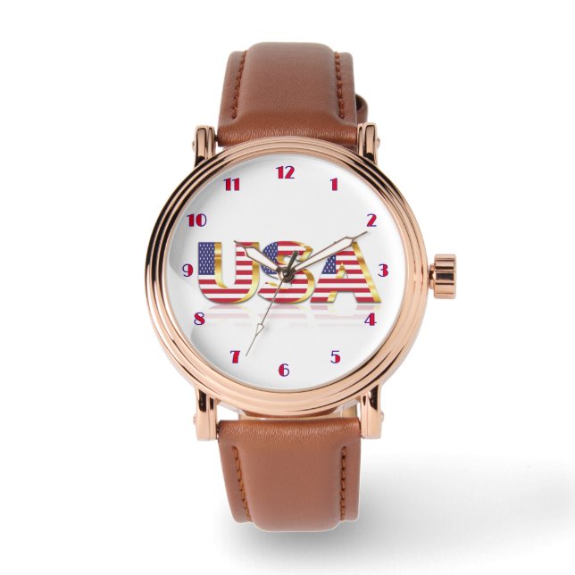 Patriottische USA-vlag horloge (Voorkant)
