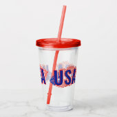 Patriottische USA Vlag Lipstick Kus Acryl Tumbler Acryl Drinkbeker (Achterkant)