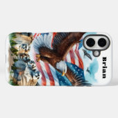 Patriottische USA-vlag Steenarend iPhone / iPad ho Case-Mate iPhone Case (Achterkant (horizontaal))