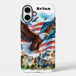 Patriottische USA-vlag Steenarend iPhone / iPad ho 16 Plus Hoesje