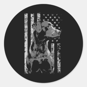 Patriottische USA-vlag Zwarte Labrador-cadeau voor Ronde Sticker