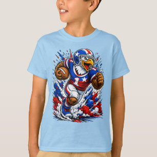 Patriottische USA-voetbalarend #1-voetbalspeler T-shirt