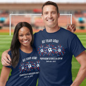 Patriottische USA Vuurwerk Voetbal Team Crew Custo T-shirt