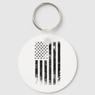 Patriottische Usa Zwarte Amerikaanse Vlag Vervalle Sleutelhanger