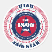 Patriottische Utah Circle Design Sticker (Voorkant)