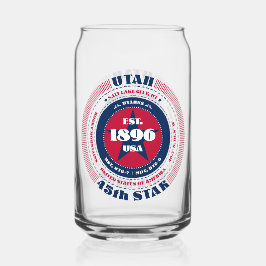 Patriottische Utah Typography Drinkware Set Blikvorm Glas