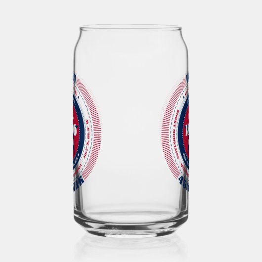 Patriottische Utah Typography Drinkware Set Blikvorm Glas (Links)