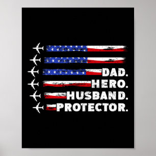 Patriottische Vader Beschermer Vader VS Vlag Poster