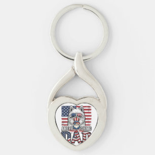 Patriottische Vader Gnome Vintage Vector T-shirt O Sleutelhanger