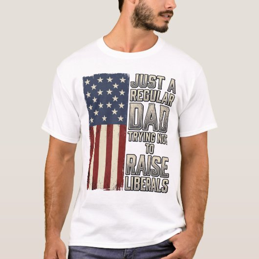 Patriottische Vader Vintage Vlag Citaat Shirt Ontw (Voorkant)