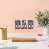 Patriottische Vader Vlag Lettering Vector Ontwerp_ Acryl Bord (Huwelijk)