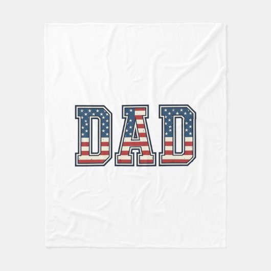 Patriottische Vader Vlag Lettering Vector Ontwerp_ Fleece Deken (Voorkant)