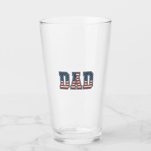 Patriottische Vader Vlag Lettering Vector Ontwerp_ Glas (Voorkant)