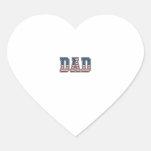 Patriottische Vader Vlag Lettering Vector Ontwerp_ Hart Sticker (Voorkant)