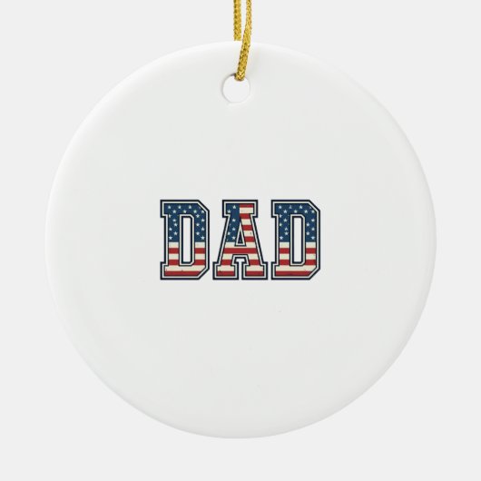Patriottische Vader Vlag Lettering Vector Ontwerp_ Keramisch Ornament (Voorkant)