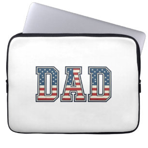 Patriottische Vader Vlag Lettering Vector Ontwerp_ Laptop Sleeve