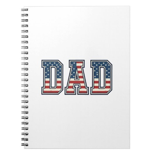 Patriottische Vader Vlag Lettering Vector Ontwerp_ Notitieboek (Voorkant)