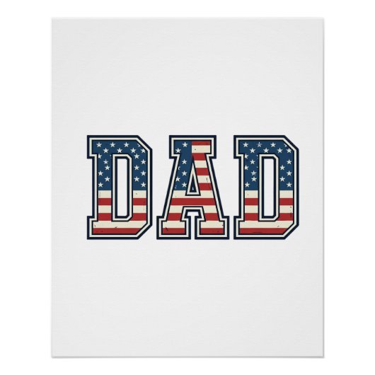 Patriottische Vader Vlag Lettering Vector Ontwerp_ Perfect Poster (Voorkant)