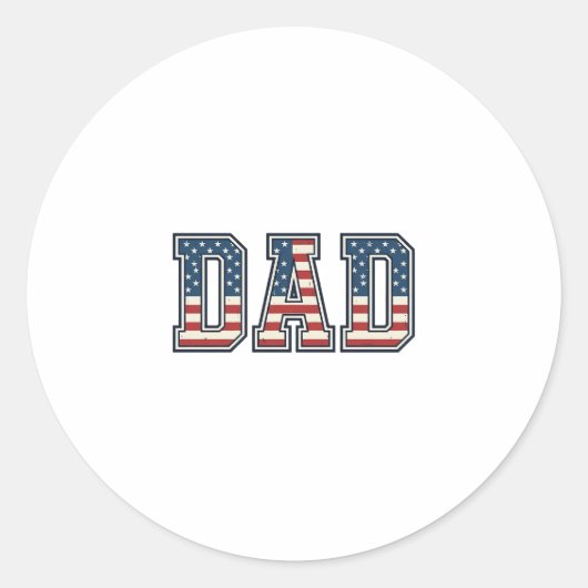 Patriottische Vader Vlag Lettering Vector Ontwerp_ Ronde Sticker (Voorkant)
