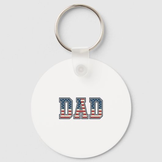 Patriottische Vader Vlag Lettering Vector Ontwerp_ Sleutelhanger (Voorkant)