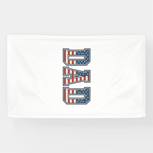 Patriottische Vader Vlag Lettering Vector Ontwerp_ Spandoek (Horizontaal)