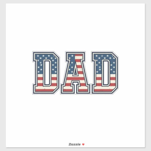 Patriottische Vader Vlag Lettering Vector Ontwerp_ Sticker (Vel)