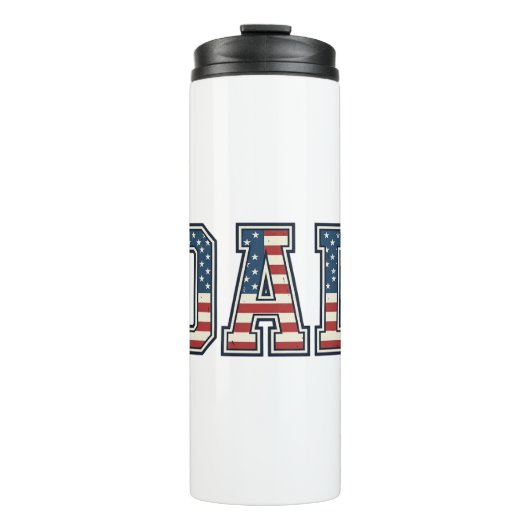 Patriottische Vader Vlag Lettering Vector Ontwerp_ Thermosbeker (Voorkant)