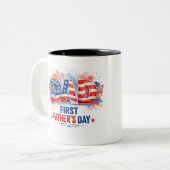 Patriottische Vaderdag Tweekleurige Koffiemok (Voorkant links)