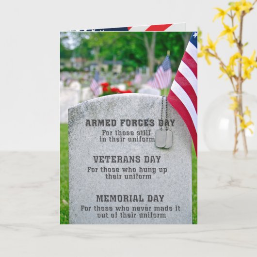 Patriottische vakantie grafsteen kaart (Gele Bloem)