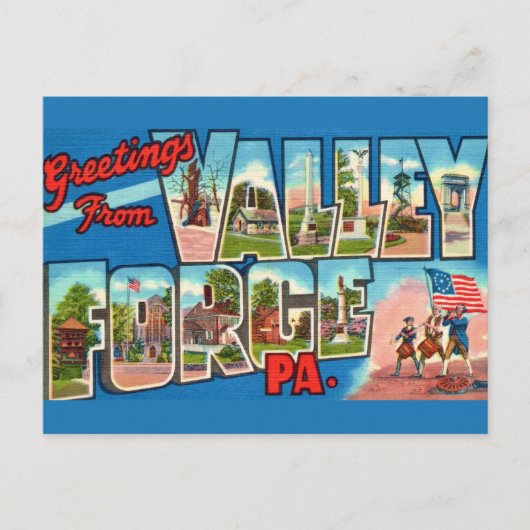Patriottische Valley Forge PA Briefkaart (Voorkant)