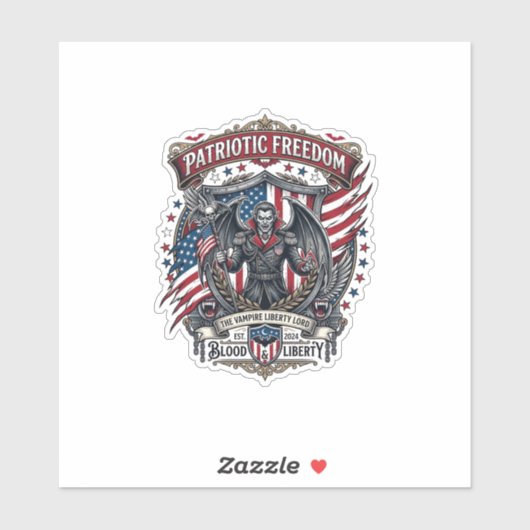 Patriottische Vampier Vrijheid Heer Horror Monster Sticker (Vel)