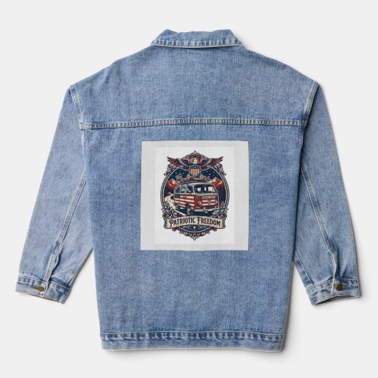 Patriottische Van Leven Vector Grafische T-shirt_1 Denim Jacket (Achterkant)