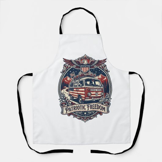 Patriottische Van Life Vector Grafische T-shirt_1 Schort (Voorkant)