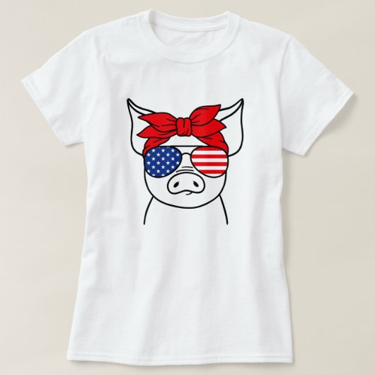 Patriottische varkens T-Shirt (Design voorkant)