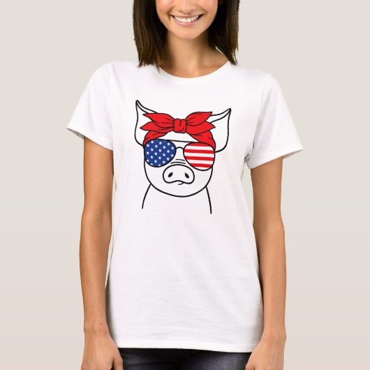 Patriottische varkens T-Shirt (Voorkant)