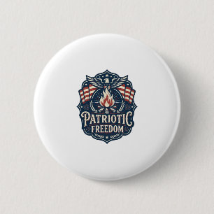 Patriottische Vector Graphic T-shirt voor Bonfire  Ronde Button 5,7 Cm
