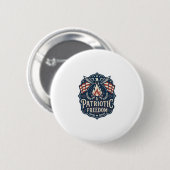 Patriottische Vector Graphic T-shirt voor Bonfire Ronde Button 5,7 Cm (Voorkant /achterkant)