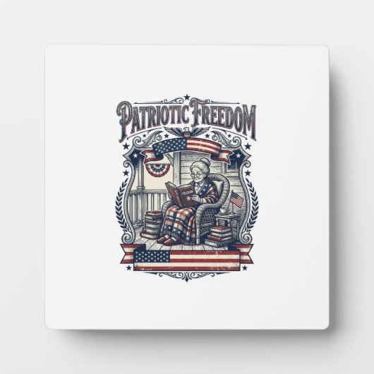 Patriottische Veranda Boekenwurm Vector Grafische Fotoplaat (Voorkant)