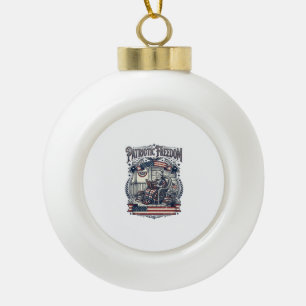 Patriottische Veranda Boekenwurm Vector Grafische Keramische Bal Ornament