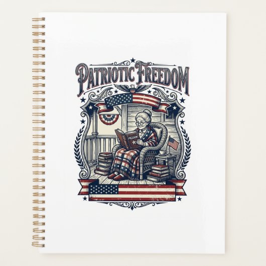 Patriottische Veranda Boekenwurm Vector Grafische Planner (Voorkant)