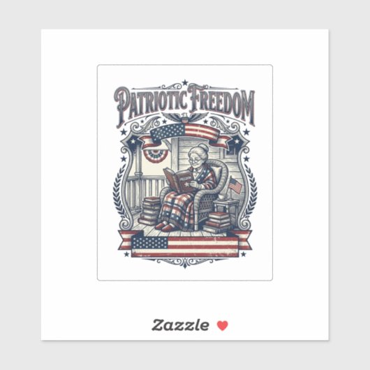 Patriottische Veranda Boekenwurm Vector Grafische  Sticker (Vel)