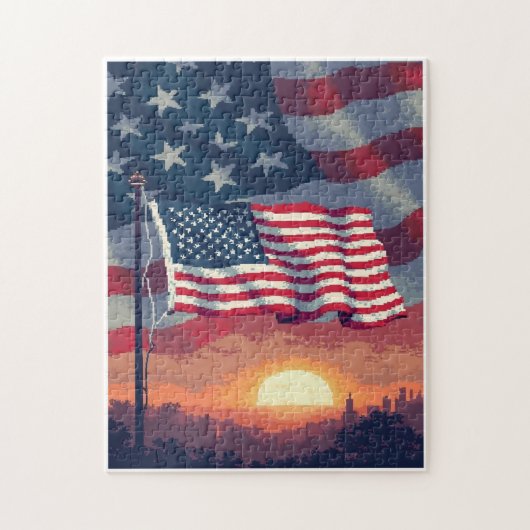 Patriottische Verborgen Afbeelding Mozaïek Activit Legpuzzel (Verticaal)