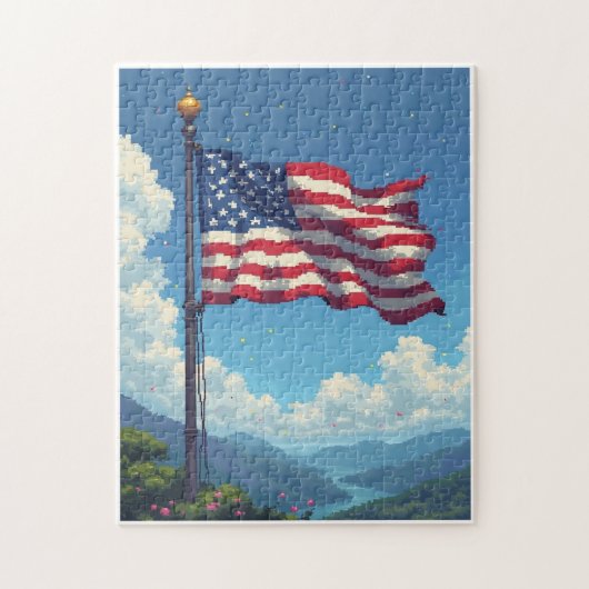 Patriottische Verborgen Beeld Mozaïek Activiteit S Legpuzzel (Verticaal)